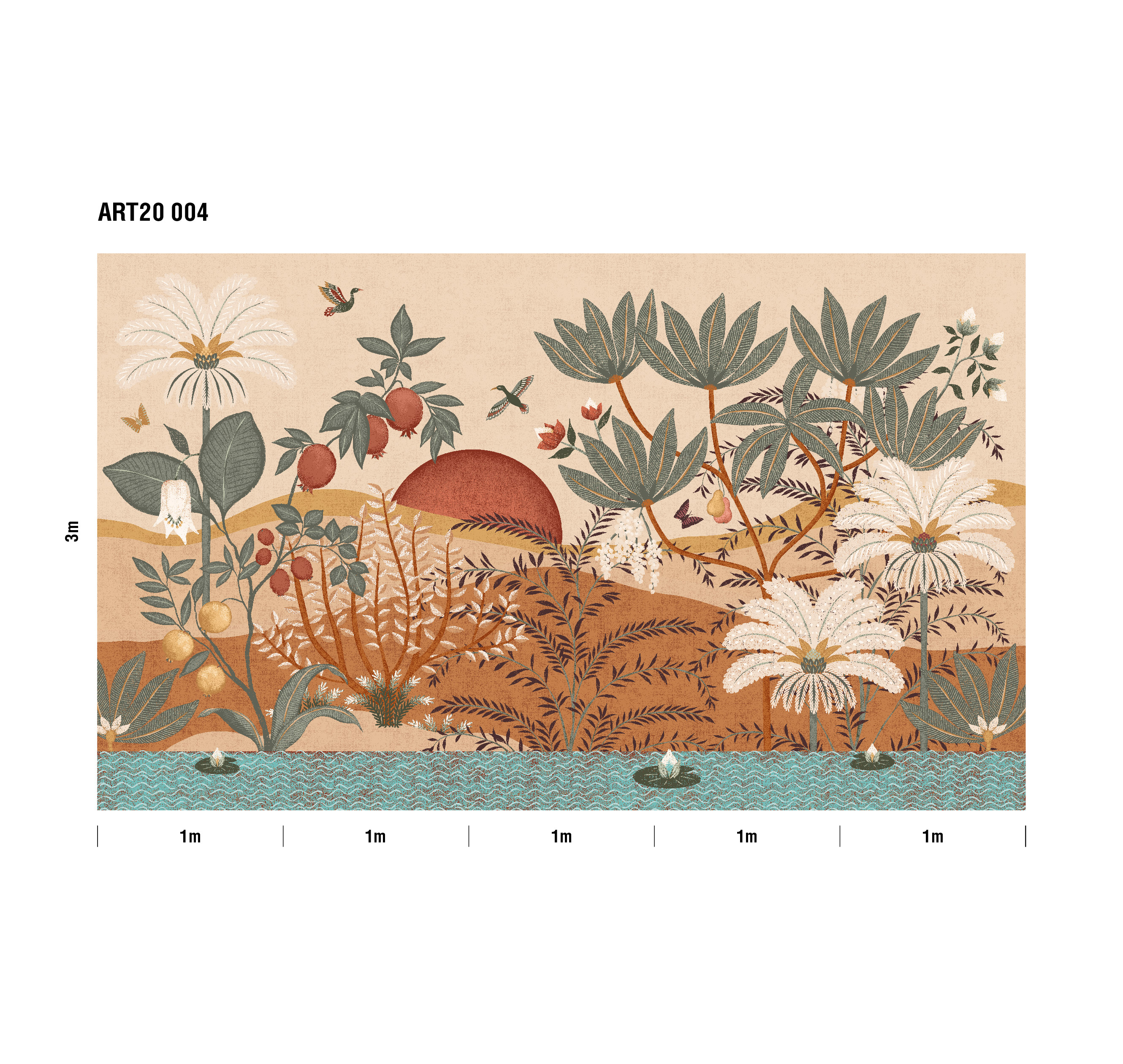 Панно Loymina Пейзаж 2 Гранатовый оазис ART20 004 3×5